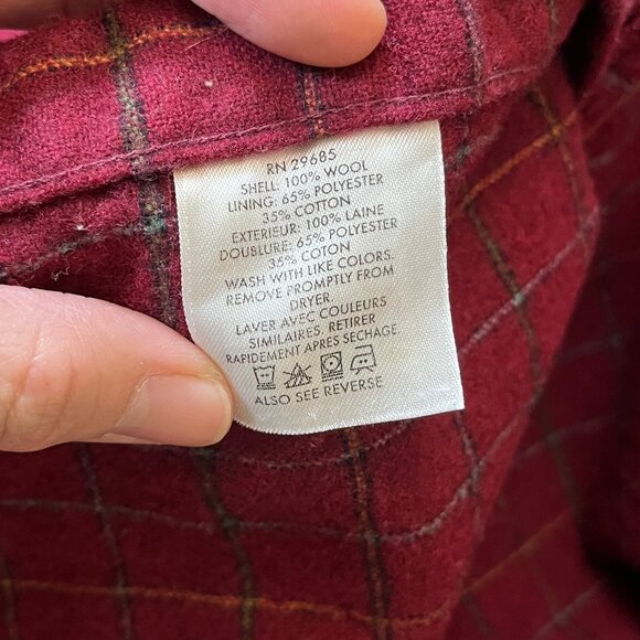 Pendleton 100% Virgin Wool Check Long Sleeve Shirt - Men's Size M - Red - Picture 6 of 11